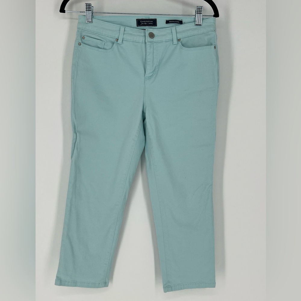 Charter Club women's slim Bristol Capris in light blue‎